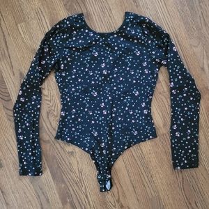 Floral long sleeve bodysuit